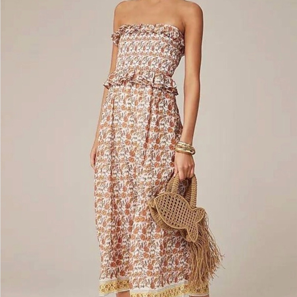 NWT JCrew Floral Strapless Maxi Dress